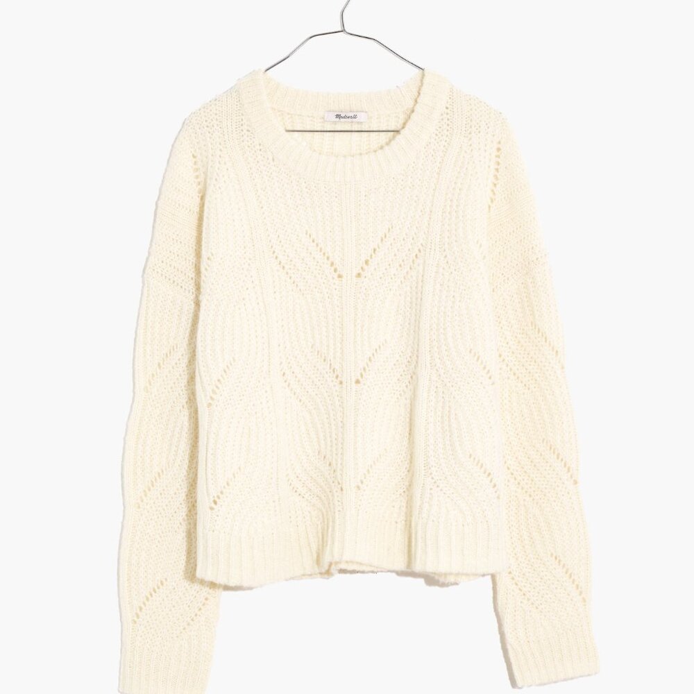 MADEWELL Charley Pullover Sweater Antique Cream XS